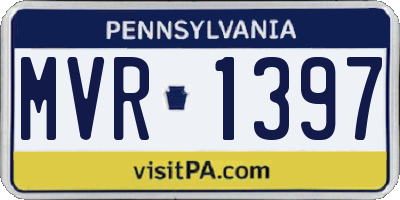 PA license plate MVR1397