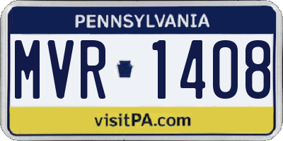 PA license plate MVR1408