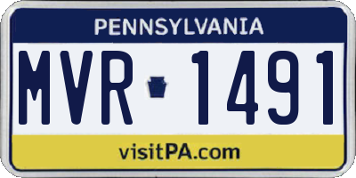 PA license plate MVR1491