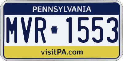 PA license plate MVR1553