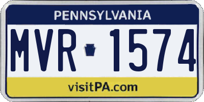 PA license plate MVR1574