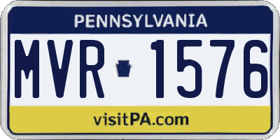 PA license plate MVR1576