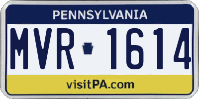 PA license plate MVR1614