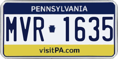 PA license plate MVR1635