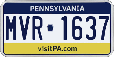 PA license plate MVR1637
