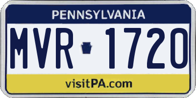 PA license plate MVR1720