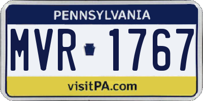 PA license plate MVR1767