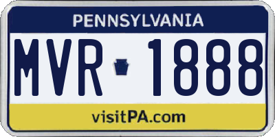 PA license plate MVR1888