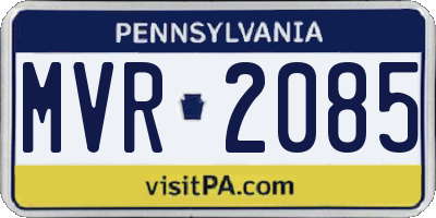 PA license plate MVR2085