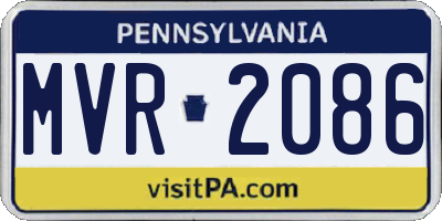PA license plate MVR2086