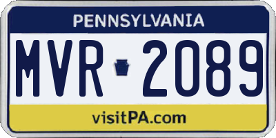 PA license plate MVR2089
