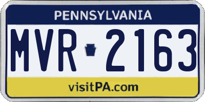 PA license plate MVR2163
