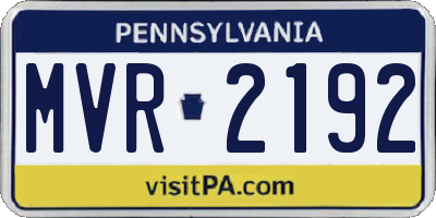 PA license plate MVR2192