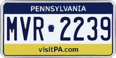 PA license plate MVR2239