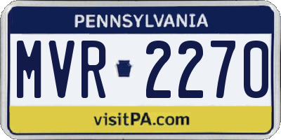 PA license plate MVR2270