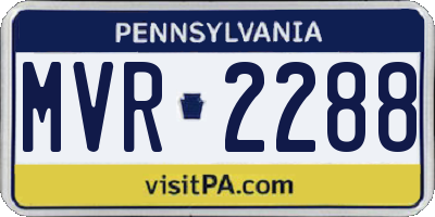 PA license plate MVR2288
