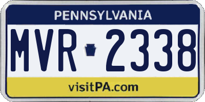 PA license plate MVR2338