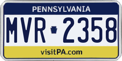 PA license plate MVR2358