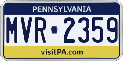 PA license plate MVR2359