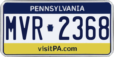 PA license plate MVR2368