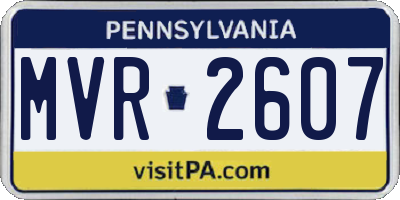PA license plate MVR2607