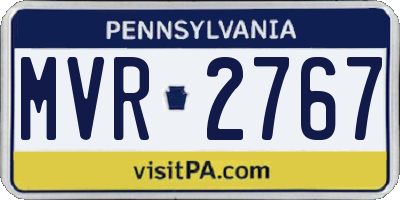 PA license plate MVR2767