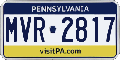 PA license plate MVR2817