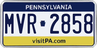 PA license plate MVR2858
