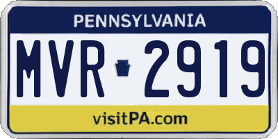 PA license plate MVR2919