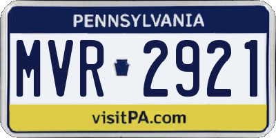 PA license plate MVR2921