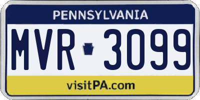 PA license plate MVR3099