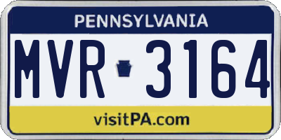 PA license plate MVR3164