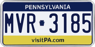 PA license plate MVR3185