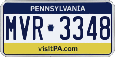 PA license plate MVR3348