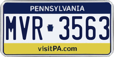 PA license plate MVR3563