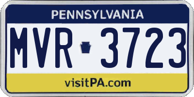 PA license plate MVR3723
