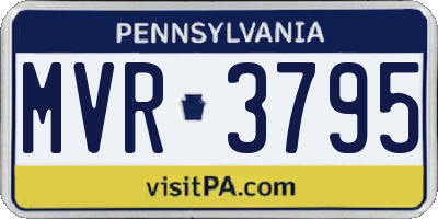 PA license plate MVR3795