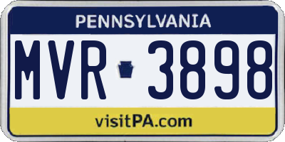 PA license plate MVR3898