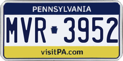 PA license plate MVR3952