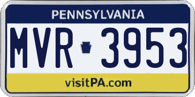 PA license plate MVR3953