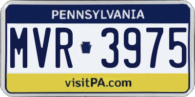 PA license plate MVR3975