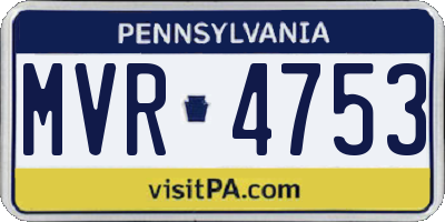 PA license plate MVR4753