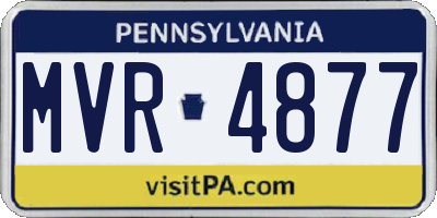PA license plate MVR4877