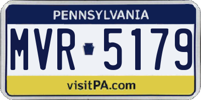 PA license plate MVR5179