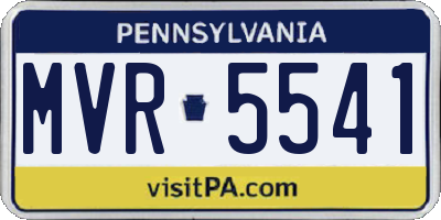 PA license plate MVR5541
