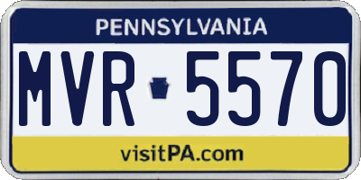 PA license plate MVR5570