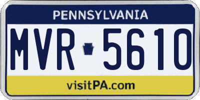 PA license plate MVR5610