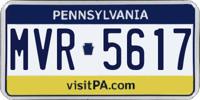 PA license plate MVR5617