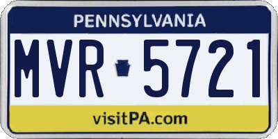 PA license plate MVR5721