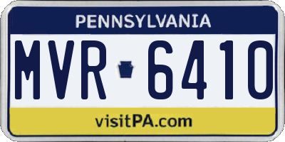 PA license plate MVR6410